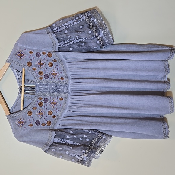 POL Embroidered Lace Peasant Top Size Small Whimsy Fairy Festival Boho Hippie - Picture 1 of 15